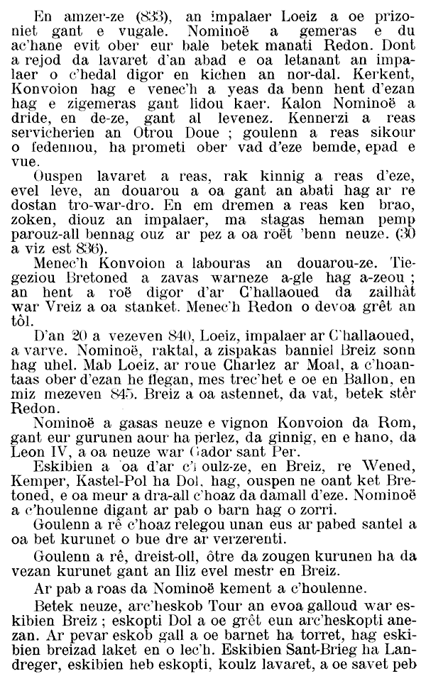 Vie de Saint Convoion abbe de Redon en breton, buhez sant Konvoion abad Redon.