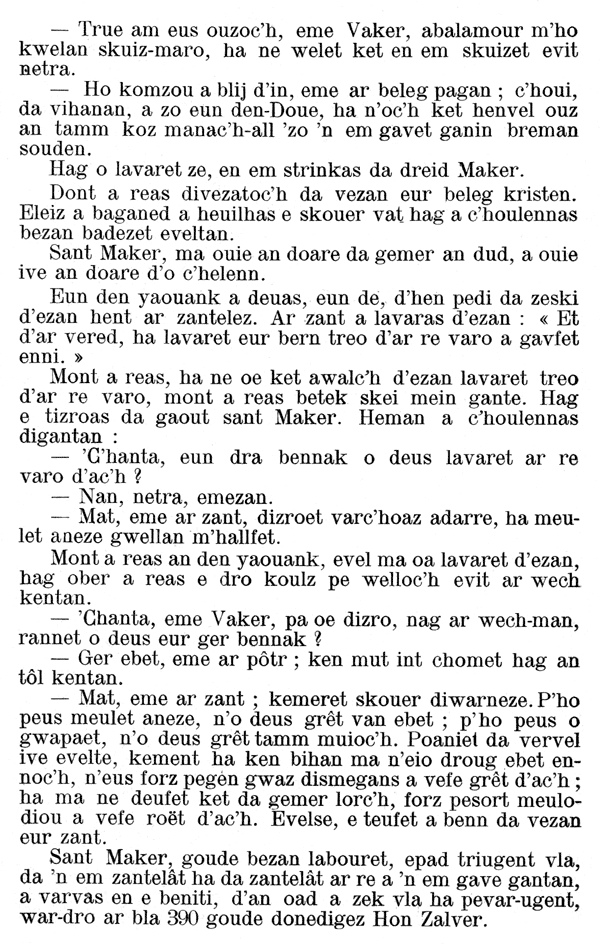 Texte en breton, Vie de saint Macaire, moine et ermite en haute Egypte, 300-390, l’un des fondateurs du monachisme chrétien, en breton, par Perrot-Ar Moal, 1912.