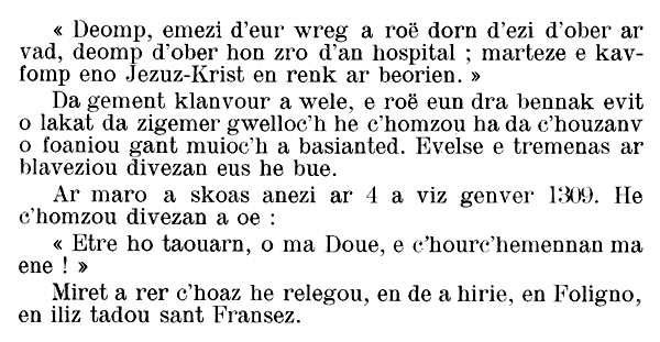 Vie de Sainte Angele de Foligno en breton, buhez an itanvez santel Anjela Foligno, …. 1309, Itali .